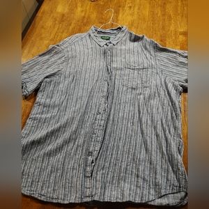 Men's David Taylor 3XL Tweed shirt blue and white short sleeve